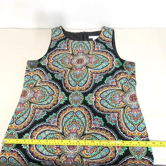 London Times Sleeveless Medallion Print Mini Shift Dress Size 8 - Picture 4 of 9